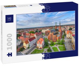 Lais Puzzle - Legnica, Polen. Luftpanorama der Stadt mit der Kathedrale St. Peter und Paul - 1.000 Teile