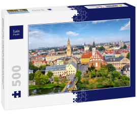 Lais Puzzle - Oppeln, Polen. Luftbild der Altstadt mit Turm des Rathauses und Kirche des Franziskanerklosters - 500 Teile
