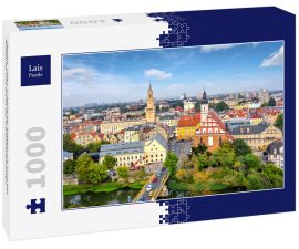 Lais Puzzle - Oppeln, Polen. Luftbild der Altstadt mit Turm des Rathauses und Kirche des Franziskanerklosters - 1.000 Teile