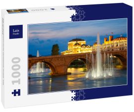 Lais Puzzle - Die nordmazedonische Hauptstadt Skopje. Alte Steinbrücke - 1.000 Teile