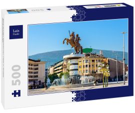 Lais Puzzle - Blick auf den Mazedonien-Platz in Skopje, Nordmazedonien - 500 Teile