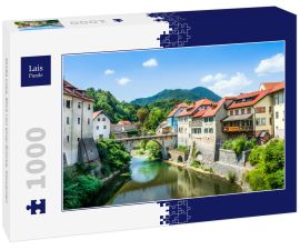 Lais Puzzle - Skofja Loka, Blick von einer Brücke, Slowenien - 1.000 Teile