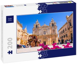 Lais Puzzle - Stadtplatz und Kathedrale Saint Poul im Dorf Mdina auf Malta in Europa - 200 Teile
