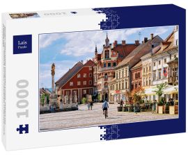 Lais Puzzle - Maribor Rathausplatz Slowenien Europa. Rathaus von Maribor und Pestsäule auf dem Hauptplatz, Untersteiermark, in Slowenien - 1.000 Teile