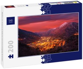 Lais Puzzle - Skyline von Andorra la Vella bei Sonnenuntergang Pyrenäen - 200 Teile