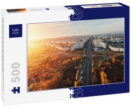 Lais Puzzle - Das Stadttor bei Sonnenuntergang - die schöne Stadt Chisinau aus der Höhe, Republik Moldau - 500 Teile