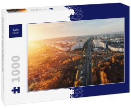 Lais Puzzle - Das Stadttor bei Sonnenuntergang - die schöne Stadt Chisinau aus der Höhe, Republik Moldau - 1.000 Teile