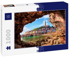 Lais Puzzle - Bled, Slowenien - Luftaufnahme der schönen Burg Bled (Blejski Grad) mit dem Bleder See (Blejsko Jezero), der Kirche Mariä Himmelfahrt und den Julischen Alpen im Hintergrund an einem Sommertag - 1.000 Teile
