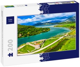 Lais Puzzle - Venezianisches Dreiecksschloss und der Vivari-Kanal bei Butrint in Albanien - 200 Teile