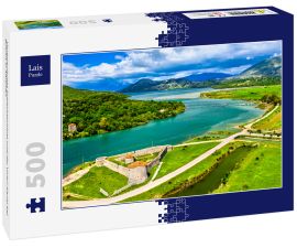 Lais Puzzle - Venezianisches Dreiecksschloss und der Vivari-Kanal bei Butrint in Albanien - 500 Teile