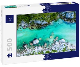 Lais Puzzle - Schöner Soca Fluss in Slowenien Europa. Luftaufnahme des Tals - 500 Teile