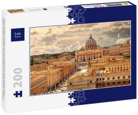 Lais Puzzle - Panoramablick auf Rom mit dem Petersdom in der Vatikanstadt, Italien. Skyline von Rom. Rom Architektur und Wahrzeichen, Stadtbild - 200 Teile