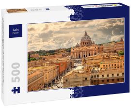 Lais Puzzle - Panoramablick auf Rom mit dem Petersdom in der Vatikanstadt, Italien. Skyline von Rom. Rom Architektur und Wahrzeichen, Stadtbild - 500 Teile