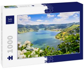 Lais Puzzle - See von Sete Cidades mit Hortensien, Azoren, Portugal - 1.000 Teile