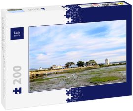 Lais Puzzle - Moinho grande in Barreiro, Portugal. Weiße Gezeitenmühle, Ruine aus dem 15. Jahrhundert. Sumpf - 200 Teile