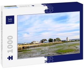 Lais Puzzle - Moinho grande in Barreiro, Portugal. Weiße Gezeitenmühle, Ruine aus dem 15. Jahrhundert. Sumpf - 1.000 Teile