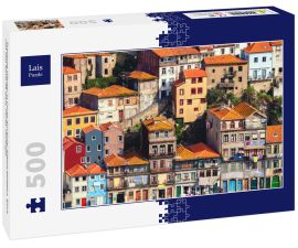 Lais Puzzle - Typische Häuser in Porto auf einer Klippe gelegen, Blick von Vila Nova de Gaia, Porto, Portugal - 500 Teile