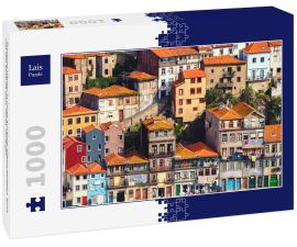 Lais Puzzle - Typische Häuser in Porto auf einer Klippe gelegen, Blick von Vila Nova de Gaia, Porto, Portugal - 1.000 Teile