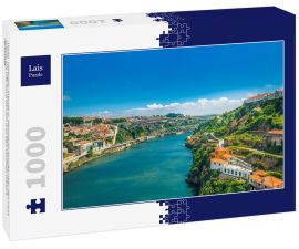 Lais Puzzle - Porto, Portugal: Infante D. Henriques-Brücke über den Fluss Duoro, die Vila Nova de Gaia und den Stadtteil Ribeira verbindet - 1.000 Teile
