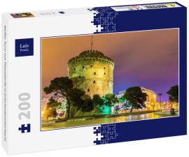 Lais Puzzle - Weißer Turm von Thessaloniki in Griechenland bei Nacht - 200 Teile
