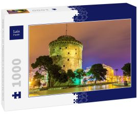 Lais Puzzle - Weißer Turm von Thessaloniki in Griechenland bei Nacht - 1.000 Teile