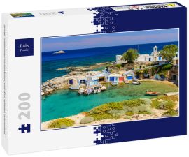 Lais Puzzle - Das malerische Dorf Mandrakia (traditionelles griechisches Dorf am Meer) mit Sirmate - traditionellen Fischerhäusern, Insel Milos, Kykladen, Griechenland. - 200 Teile