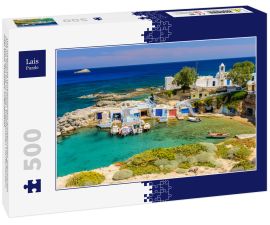Lais Puzzle - Das malerische Dorf Mandrakia (traditionelles griechisches Dorf am Meer) mit Sirmate - traditionellen Fischerhäusern, Insel Milos, Kykladen, Griechenland. - 500 Teile