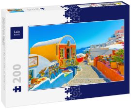 Lais Puzzle - Typische bunte enge Gasse in Oia, dem schönsten Dorf der Insel Santorin in Griechenland - 200 Teile