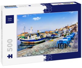 Lais Puzzle - Traditionelle Griechenland-Serie - Insel Chalki mit alten Booten und Tavernen - 500 Teile
