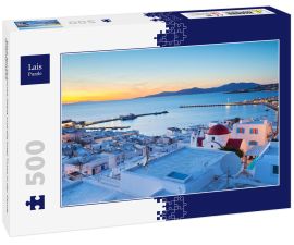 Lais Puzzle - Blick auf Mykonos-Stadt und die Insel Tinos in der Ferne, Griechenland - 500 Teile
