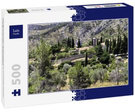 Lais Puzzle - Handgeschnitzter Wandhintergrund mit lokalen Motiven in Pyrgi, Insel Chios, Griechenland - 500 Teile
