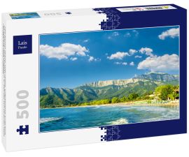 Lais Puzzle - Psili Ammos Strand, Insel Thasos, Griechenland. Er ist auch als Goldener Strand bekannt. Er befindet sich zwischen Skala Panagia und Skala Potamia - 500 Teile