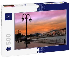 Lais Puzzle - Die Stadt Chalkida, Euböa, Griechenland mit dramatischem Himmel - 500 Teile