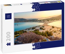 Lais Puzzle - Der Strand von Simos auf der Insel Elafonisos in Griechenland. Elafonisos ist eine kleine griechische Insel zwischen dem Peloponnes und Kythira mit idyllischen exotischen Stränden und Gewässern - 200 Teile