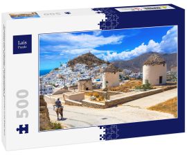 Lais Puzzle - Traditionelle Häuser, Windmühlen, Kirchen und Esel auf der Insel Ios, Kykladen, Griechenland - 500 Teile