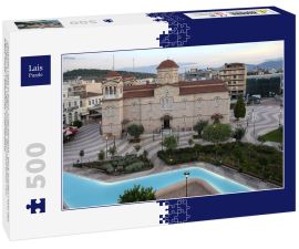 Lais Puzzle - Zentraler Platz in Argos, Griechenland . Blick auf den Platz des Heiligen Andreas (Agios Andreas), den Hauptplatz von Argos-Stadt, Peloponnes, Griechenland - 500 Teile