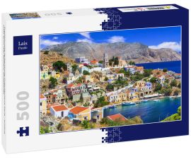 Lais Puzzle - Traditionelle farbenfrohe Griechenland-Serie - schöne Insel Symi (bei Rhodos) Dodekanes - 500 Teile