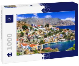 Lais Puzzle - Traditionelle farbenfrohe Griechenland-Serie - schöne Insel Symi (bei Rhodos) Dodekanes - 1.000 Teile