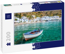 Lais Puzzle - Fischerboot und das malerische Dorf Loutro auf Kreta, Griechenland - 200 Teile