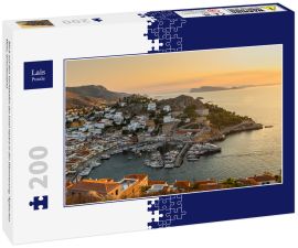 Lais Puzzle - Blick auf den Yachthafen der Insel Hydra in der Dämmerung. Ägäisches Meer, Griechenland - 200 Teile