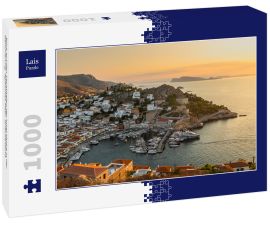 Lais Puzzle - Blick auf den Yachthafen der Insel Hydra in der Dämmerung. Ägäisches Meer, Griechenland - 1.000 Teile