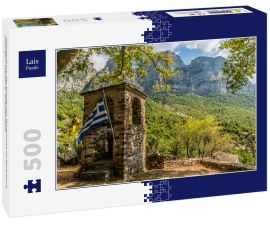 Lais Puzzle - Glockenturm der Kirche von Taxiarchon im Dorf Micro Papingon, Ioannina, Griechenland - 500 Teile
