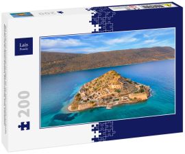 Lais Puzzle - Blick auf die Insel Spinalonga mit ruhiger See. Hier lebten vereinzelt Leprakranke, Menschen mit der Hansen-Krankheit, Golf von Elounda, Kreta, Griechenland - 200 Teile