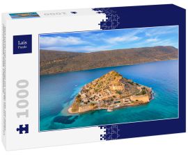 Lais Puzzle - Blick auf die Insel Spinalonga mit ruhiger See. Hier lebten vereinzelt Leprakranke, Menschen mit der Hansen-Krankheit, Golf von Elounda, Kreta, Griechenland - 1.000 Teile