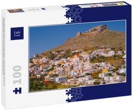Lais Puzzle - Die Stadt Agia Marina mit der alten venezianischen Burg im Hintergrund. Leros Insel Dodekanes, Griechenland - 100 Teile