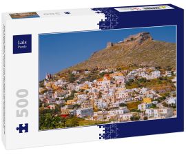 Lais Puzzle - Die Stadt Agia Marina mit der alten venezianischen Burg im Hintergrund. Leros Insel Dodekanes, Griechenland - 500 Teile