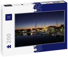 Lais Puzzle - Kleiner griechischer Hafen bei Komotini bei Nacht gesehen - 200 Teile