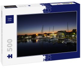Lais Puzzle - Kleiner griechischer Hafen bei Komotini bei Nacht gesehen - 500 Teile