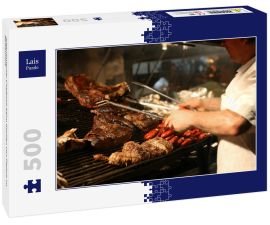 Lais Puzzle - Argentinischer Chefkoch beim Kochen von Fleisch im Restaurant - 500 Teile