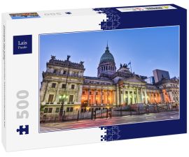 Lais Puzzle - Fassade des argentinischen Nationalkongresses bei Sonnenuntergang - 500 Teile